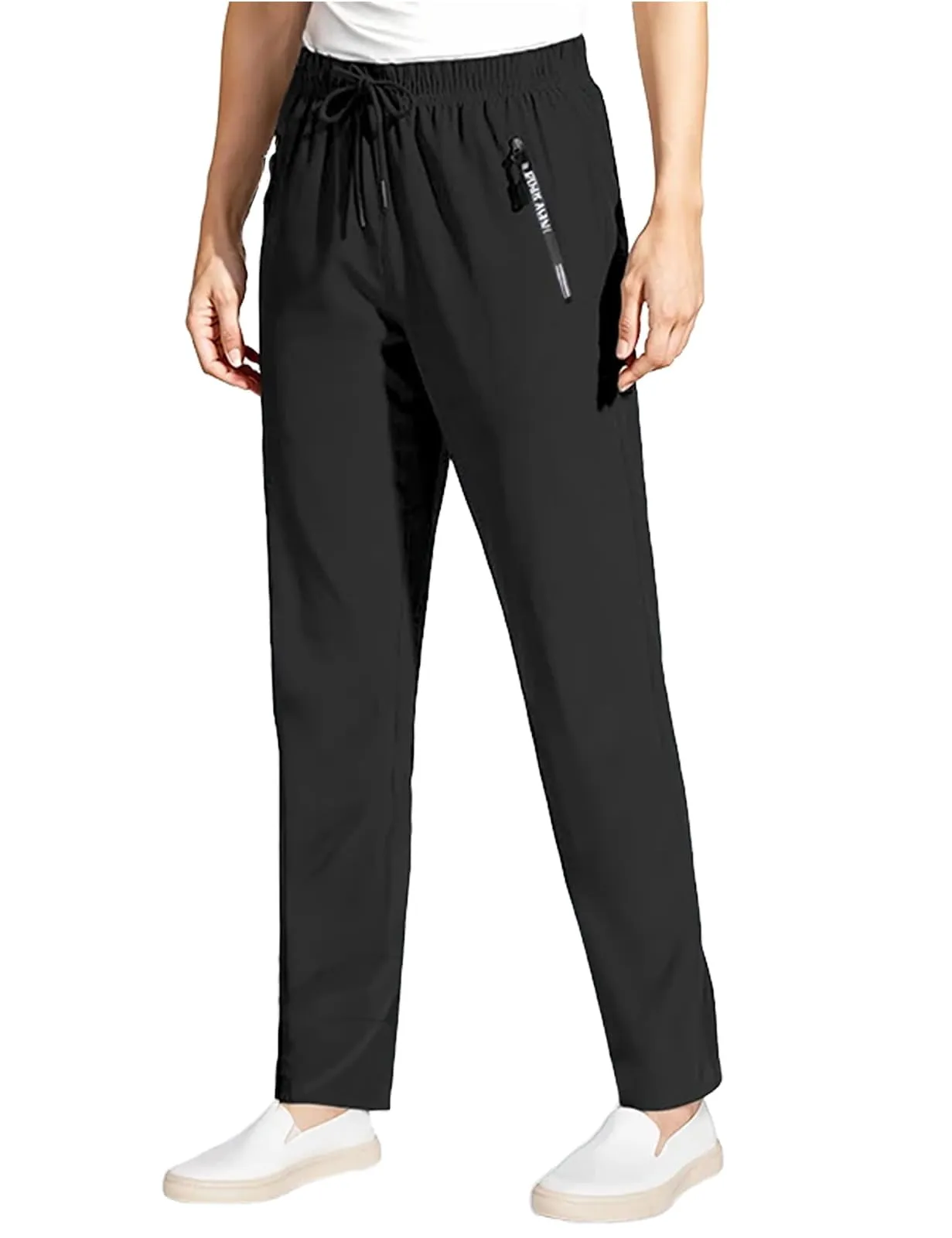 Stretch Ice-Silk Trousers with Elastic Waist, Straight Cut (2-Pack)